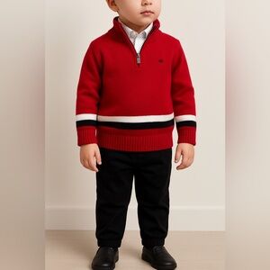 Calvin Klein Boys 3-Piece Holiday Outfit Set (3T) – Sweater, Dress Shirt & Pants